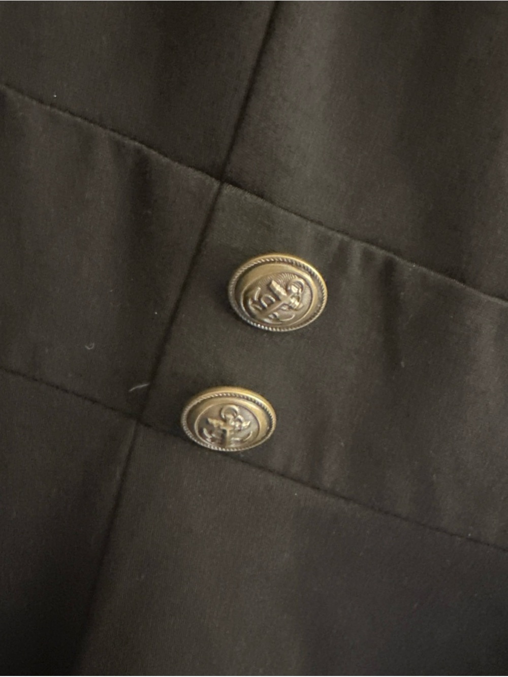 Modcloth Dress XL Black Anchor Buttons Sailor Coastal Nautical - Picture 2 of 5